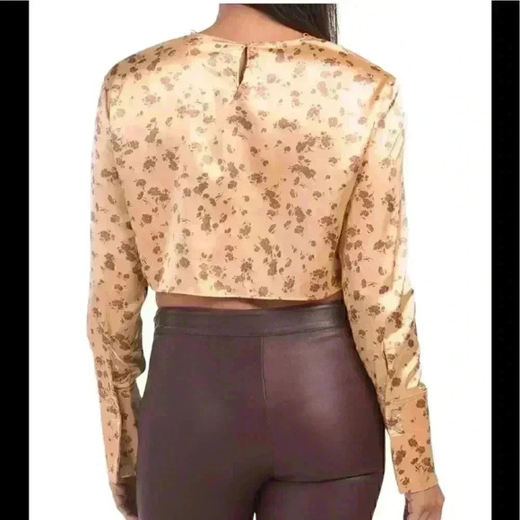 Zara Long Sleeve Cropped Printed Shirt - Picture 2 of 3